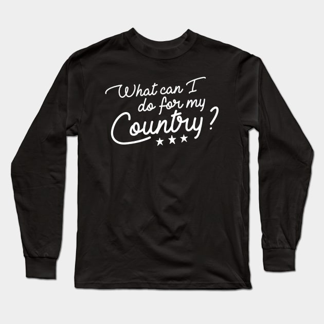 JFK Do For Your Country White Long Sleeve T-Shirt by Carl Cordes